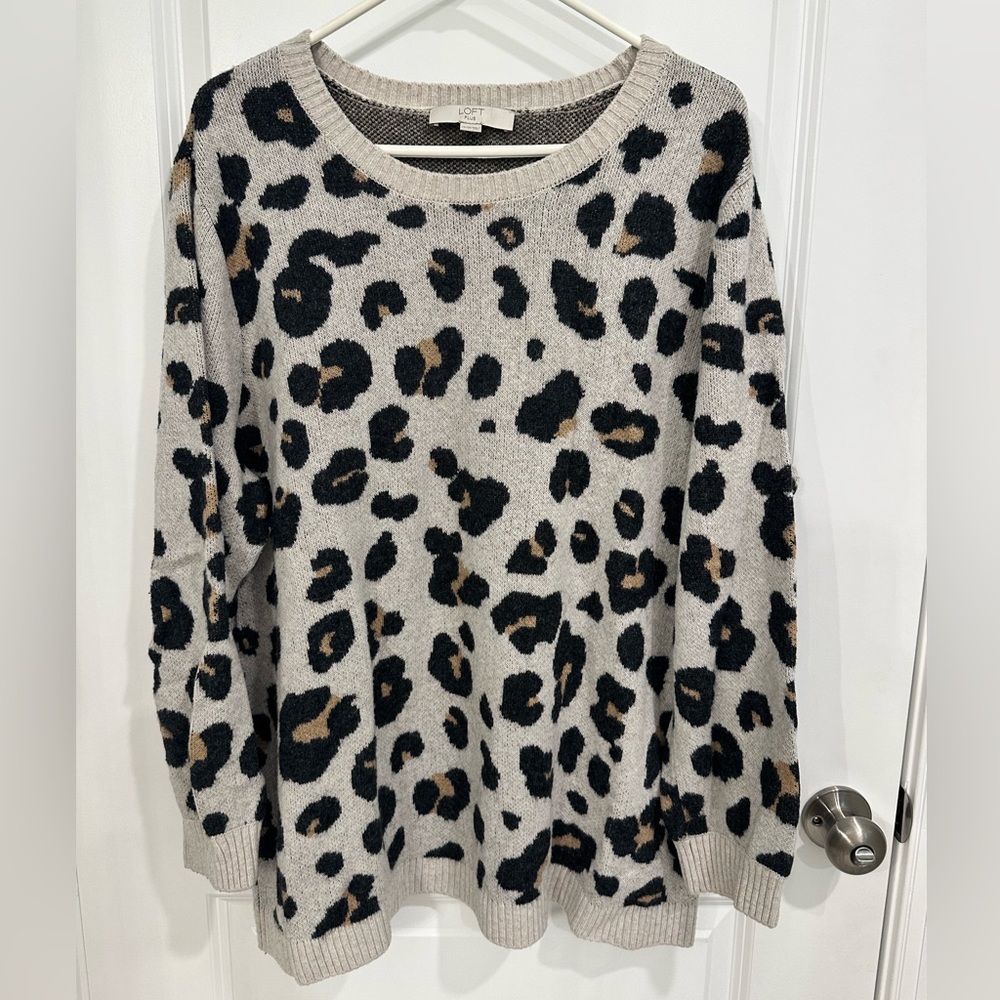Loft Plus Size Leopard Sweater 24/26 3x